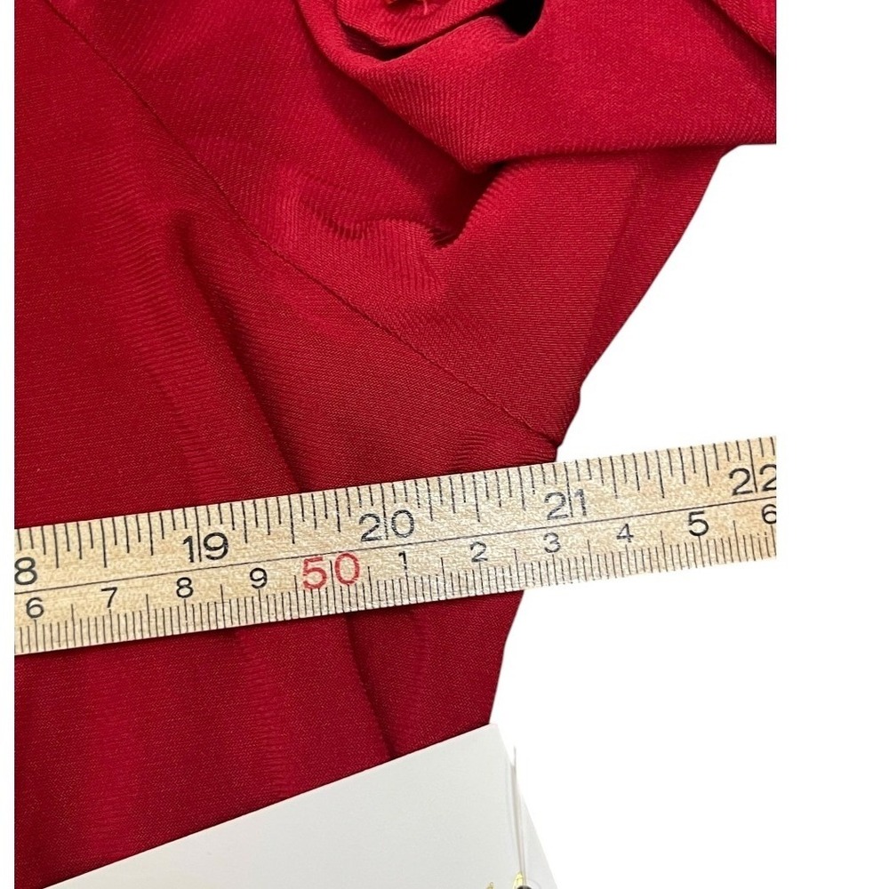 Joie de Vivre Women Red Button Front Roll Tab Sleeve Zipper Blouse XL 7134M03AV - Picture 9 of 12